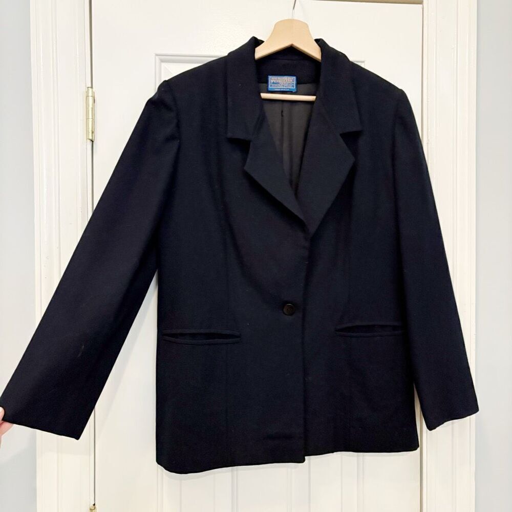 Pendleton 100% Wool Blazer Navy Blue Women’s Size M